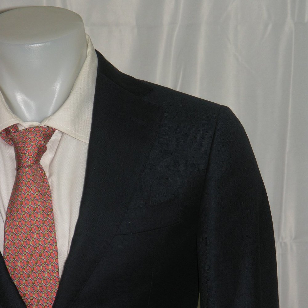 Suitsupply Napoli Vitale Blue Micro Birdseye Two Button Suit Jacket 34R